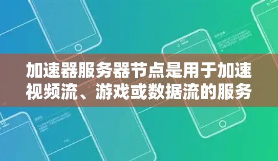 加速器服务器节点是用于加速视频流、游戏或数据流的服务器，它们通常需要高性能的硬件资源、高效的软件支持和良好的网络连接。以下是加速器服务器节点所需的关键资源