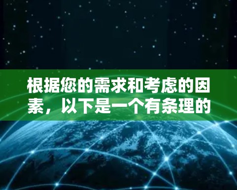 根据您的需求和考虑的因素，以下是一个有条理的选择过程和建议