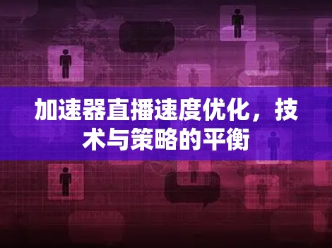 加速器直播速度优化，技术与策略的平衡