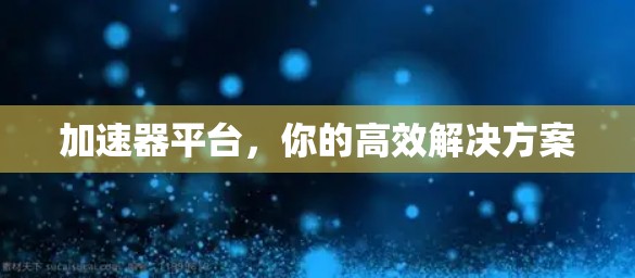 加速器平台，你的高效解决方案