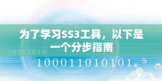 为了学习SS3工具，以下是一个分步指南